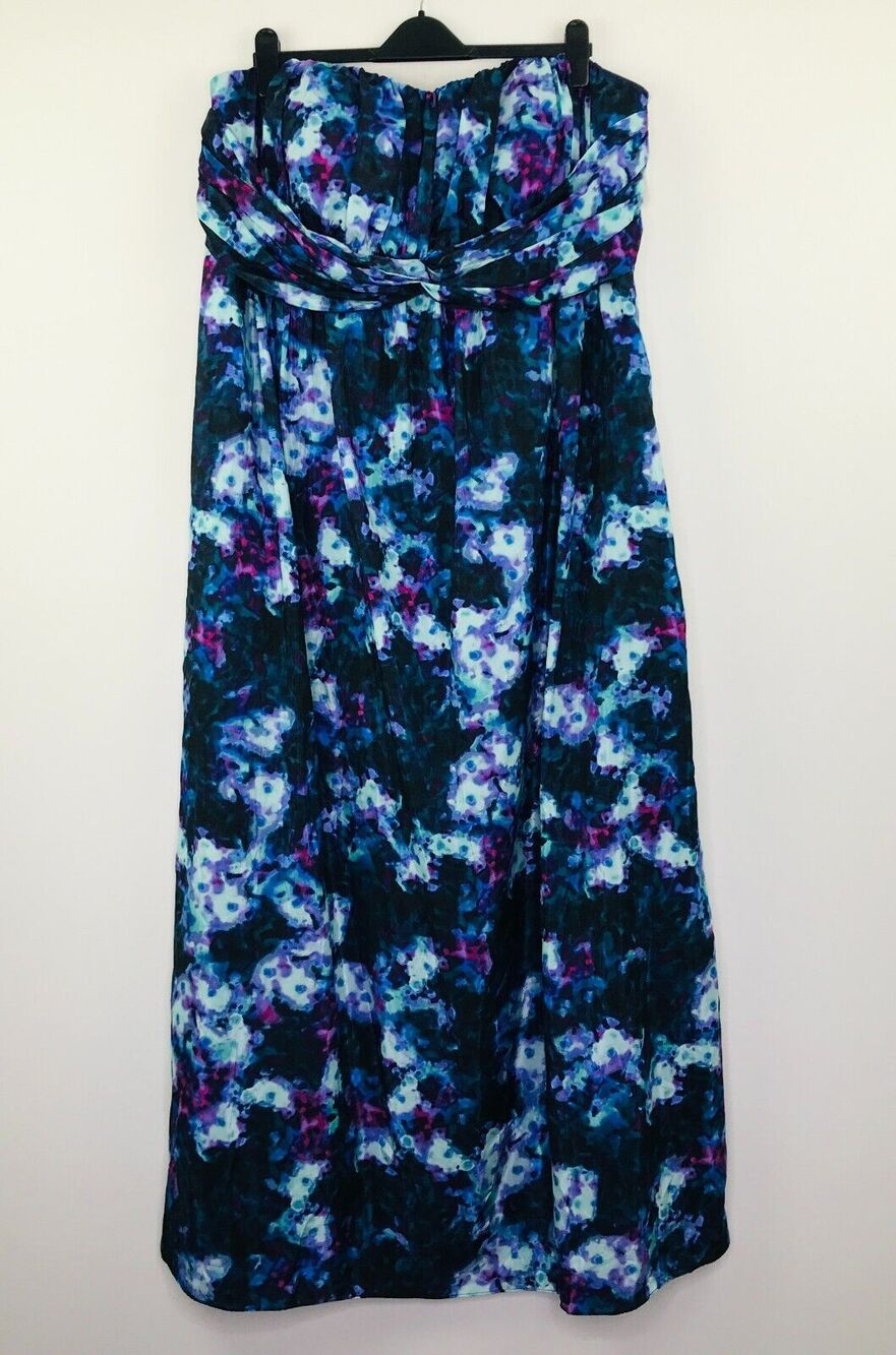 Jessica Simpson Women's 3X Dress Blue Purple Tie-Dye Padded Strapless NWT BP29